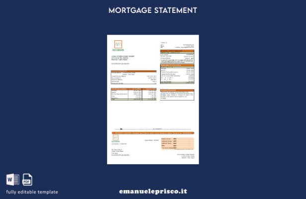 modello di estratto conto del mutuo bancario della Alex Bank of Egypt in stile v